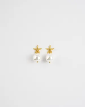 Elegant Star Fish Pearl Earrings – Luxurious Freshwater Baroque Pearls