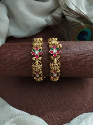 Enchanting Embrace of The Divine Elegance kundan Stones Matt Antique Screw Kada