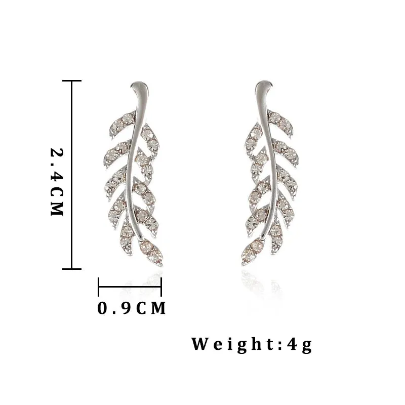 Exquisite Modern Crystal Leaf Earrings for Women Unique Design Jewelry Accessories