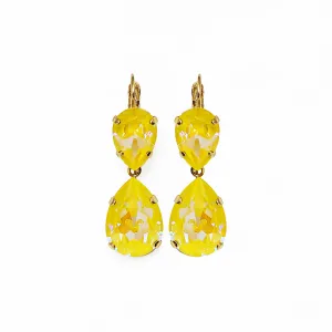 Extra Luxurious Double Pear Leverback Earrings in Sun-Kissed "Sunshine" *Custom*