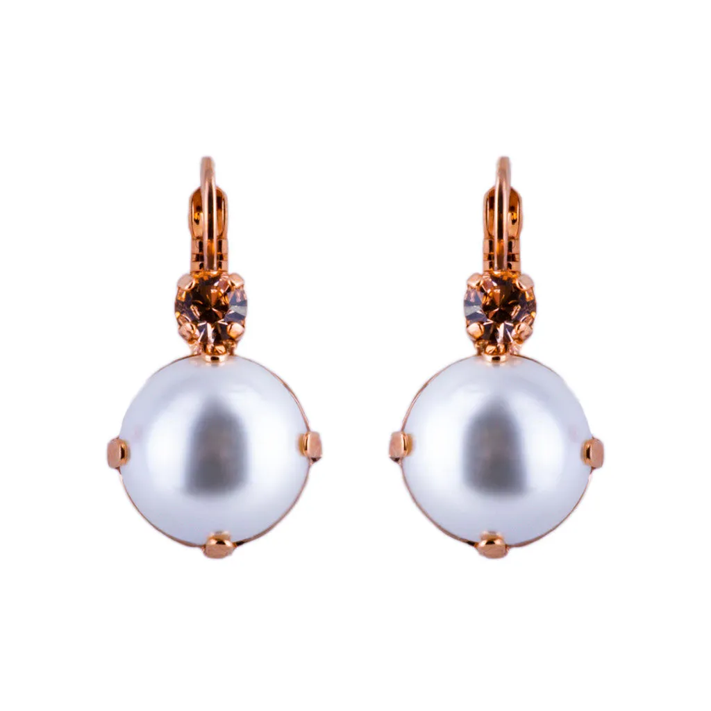 Extra Luxurious Double Stone Leverback Earrings in "Cookie Dough" *Custom*