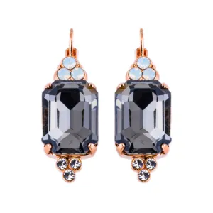 Extra Luxurious Emerald Cut with Trio Stone Cluster Leverback Earrings in "Ice Queen" *Custom*