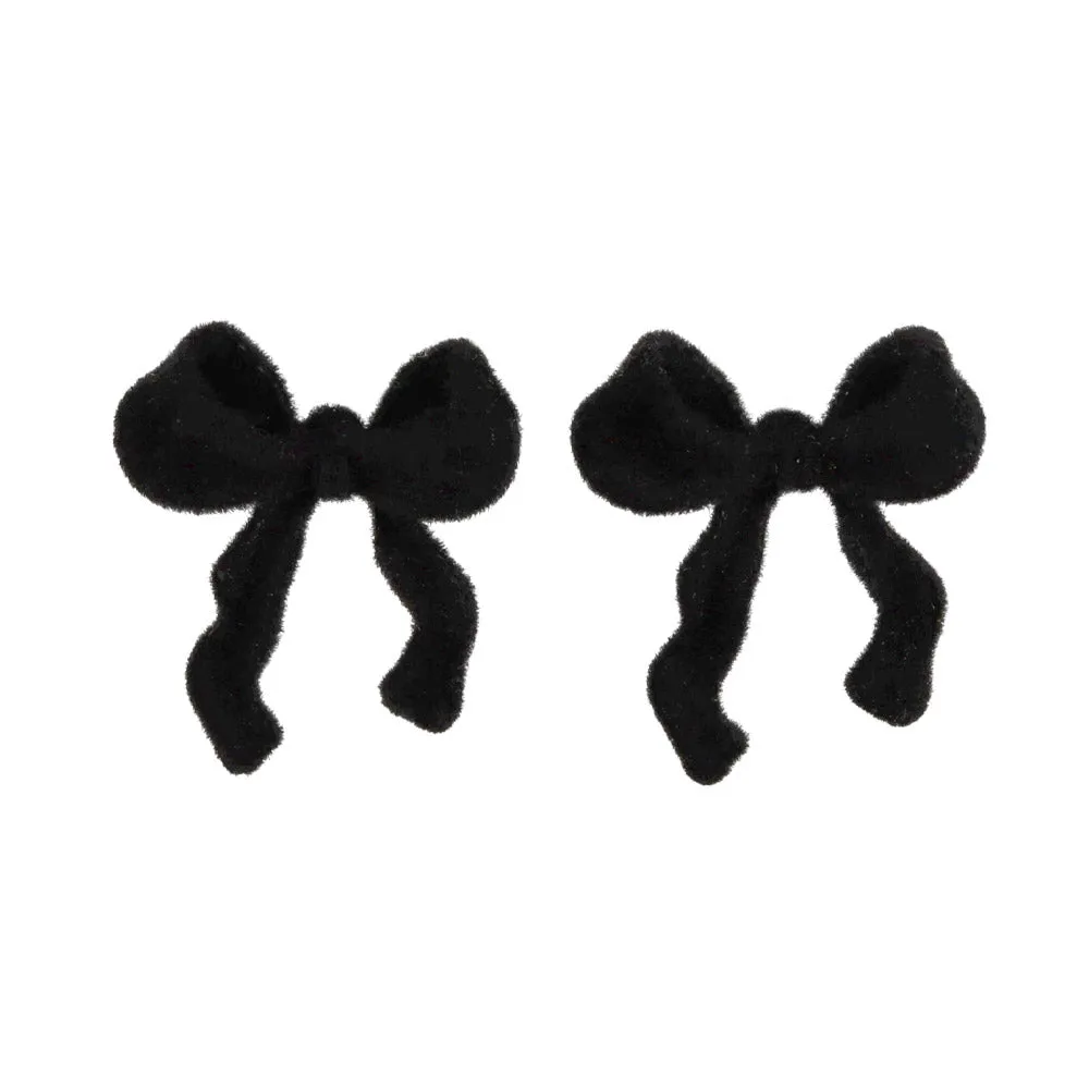 Flocked Bow Earrings