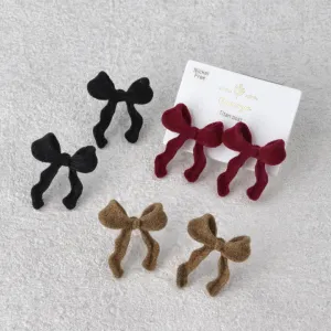 Flocked Bow Earrings