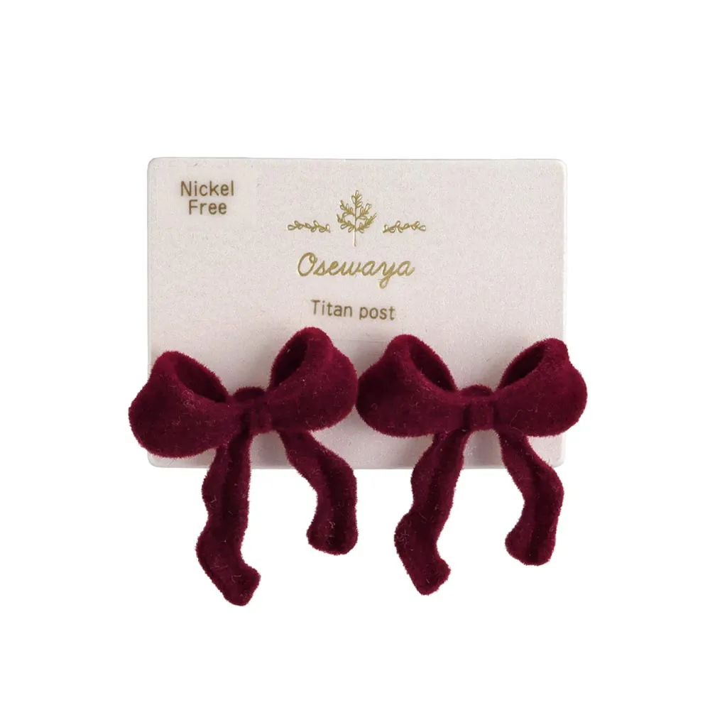 Flocked Bow Earrings