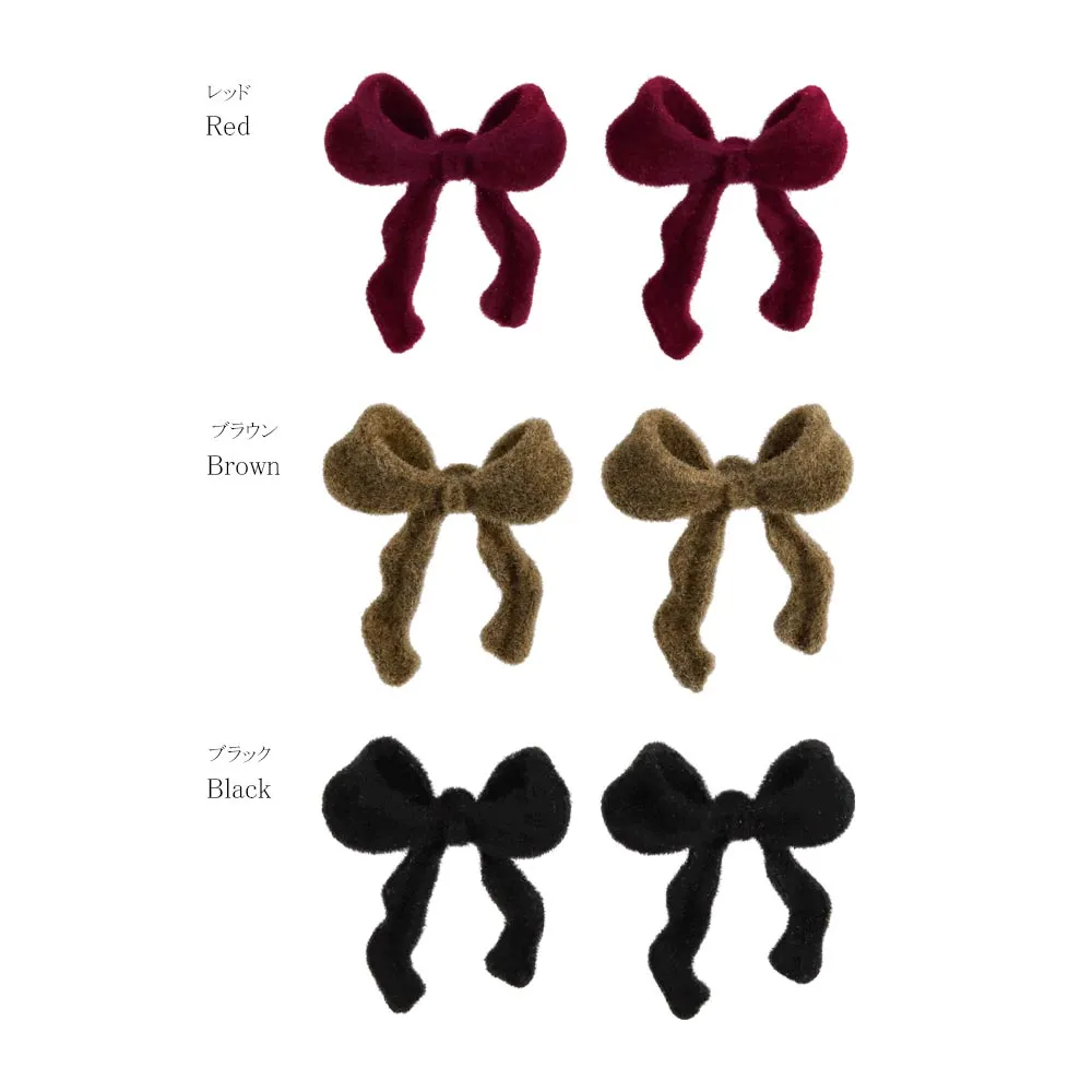 Flocked Bow Earrings