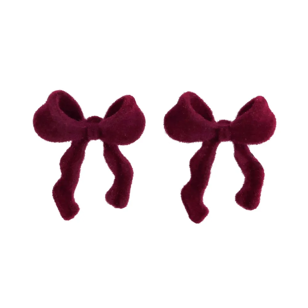 Flocked Bow Earrings