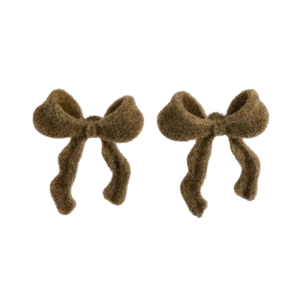 Flocked Bow Earrings