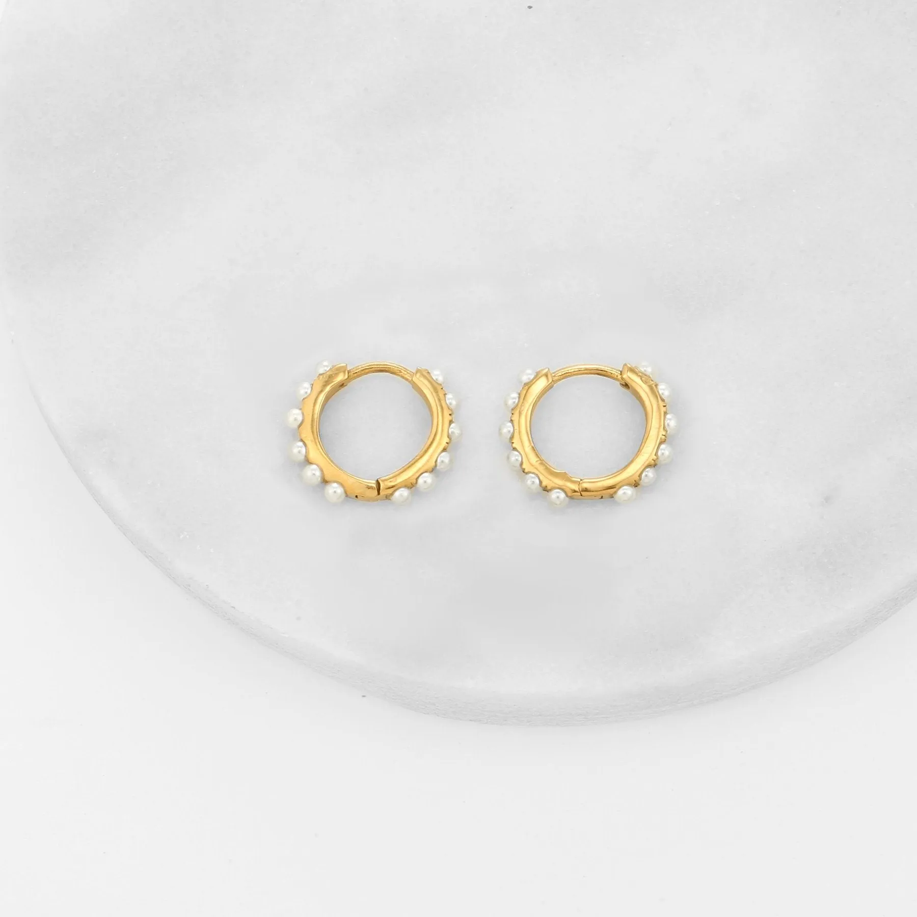 Freshwater Pearls Huggie Earrings