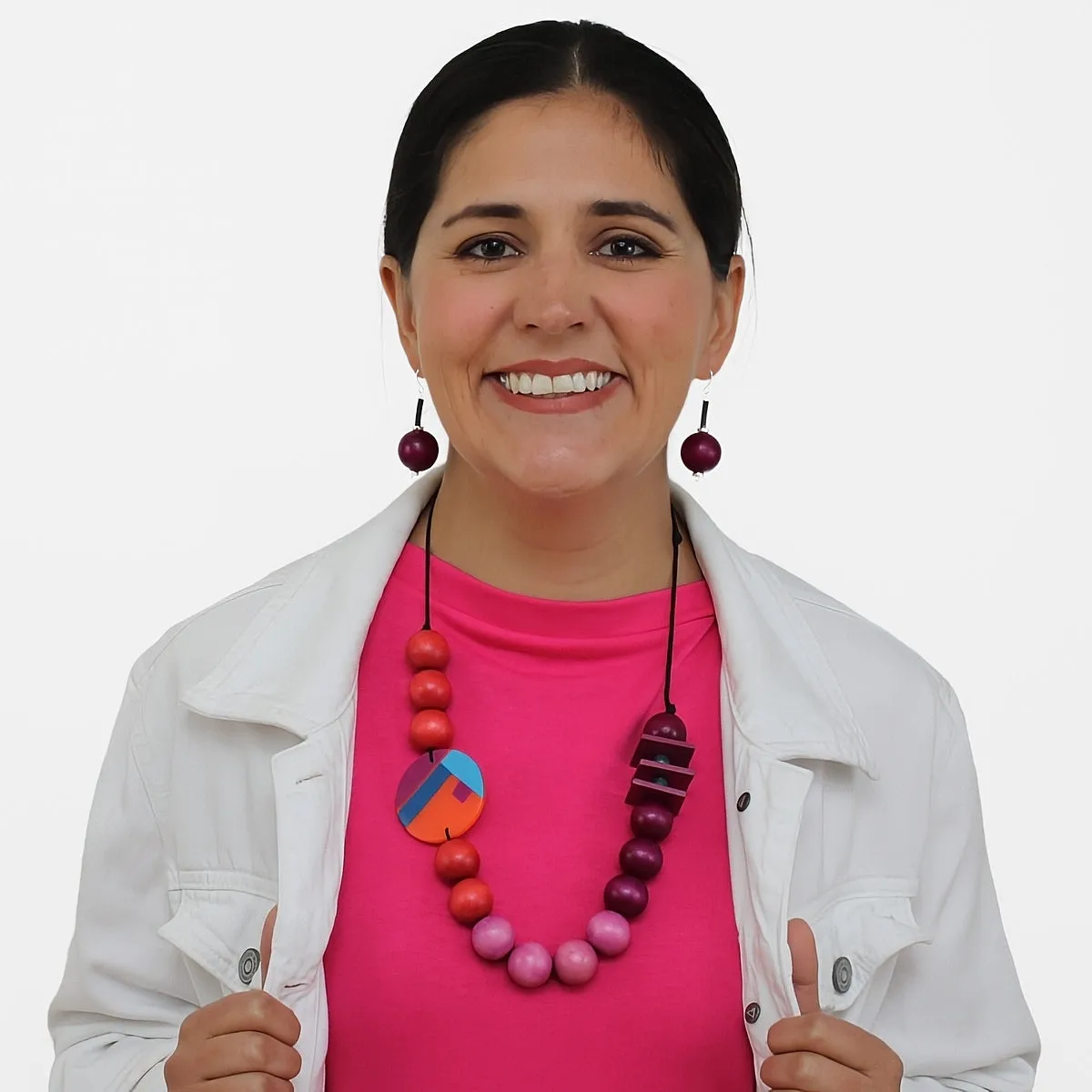 Fuchsia Ombre Elena Statement Necklace