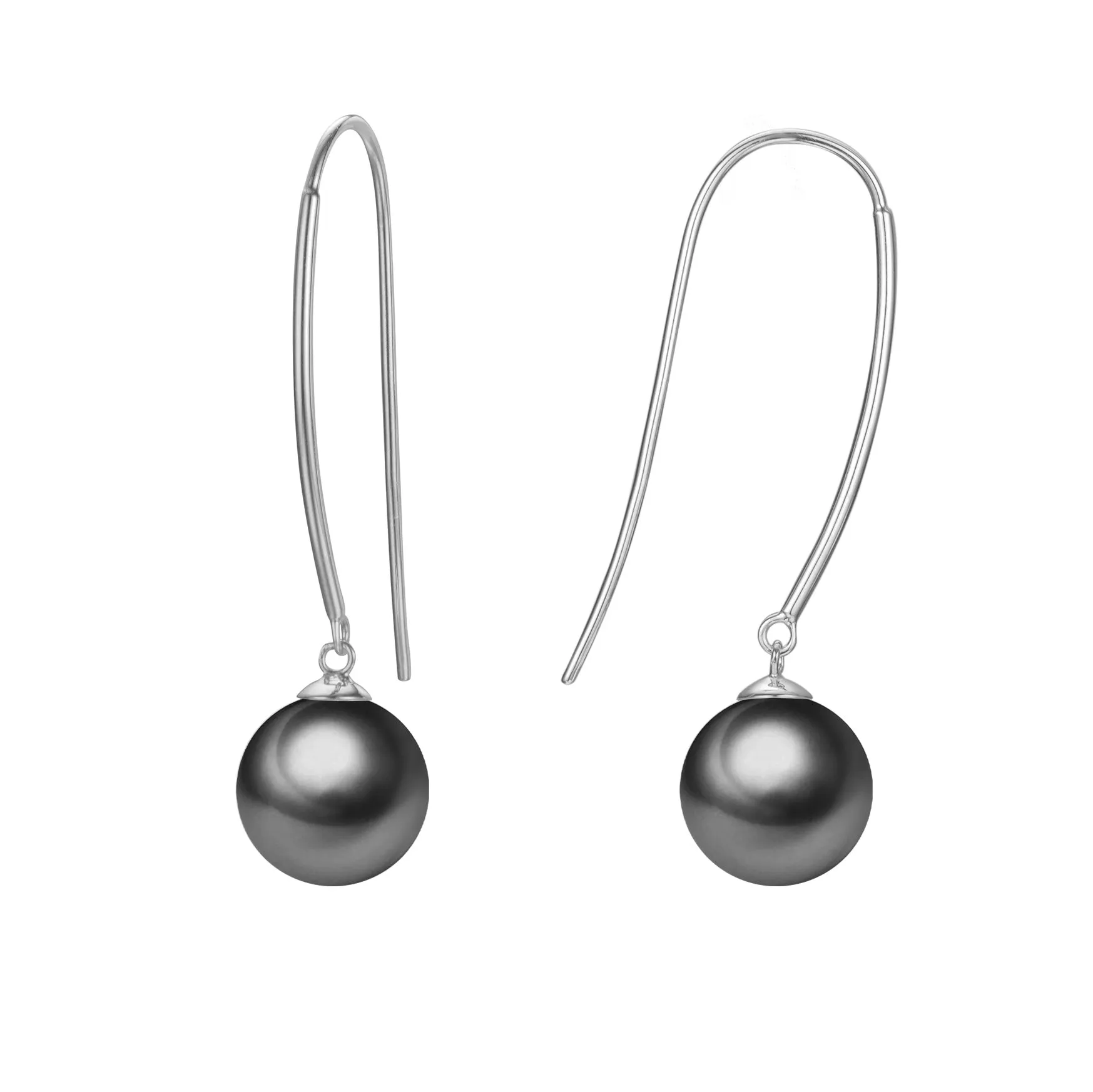 G18k Contemporary Pearl Hook Earrings