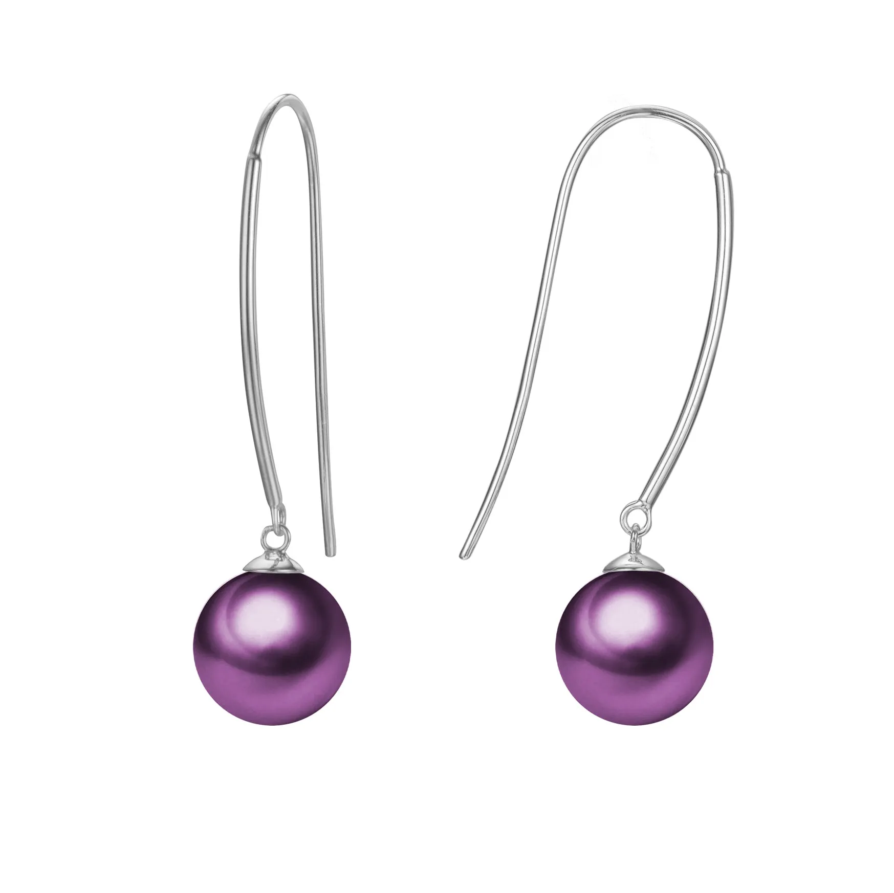 G18k Contemporary Pearl Hook Earrings