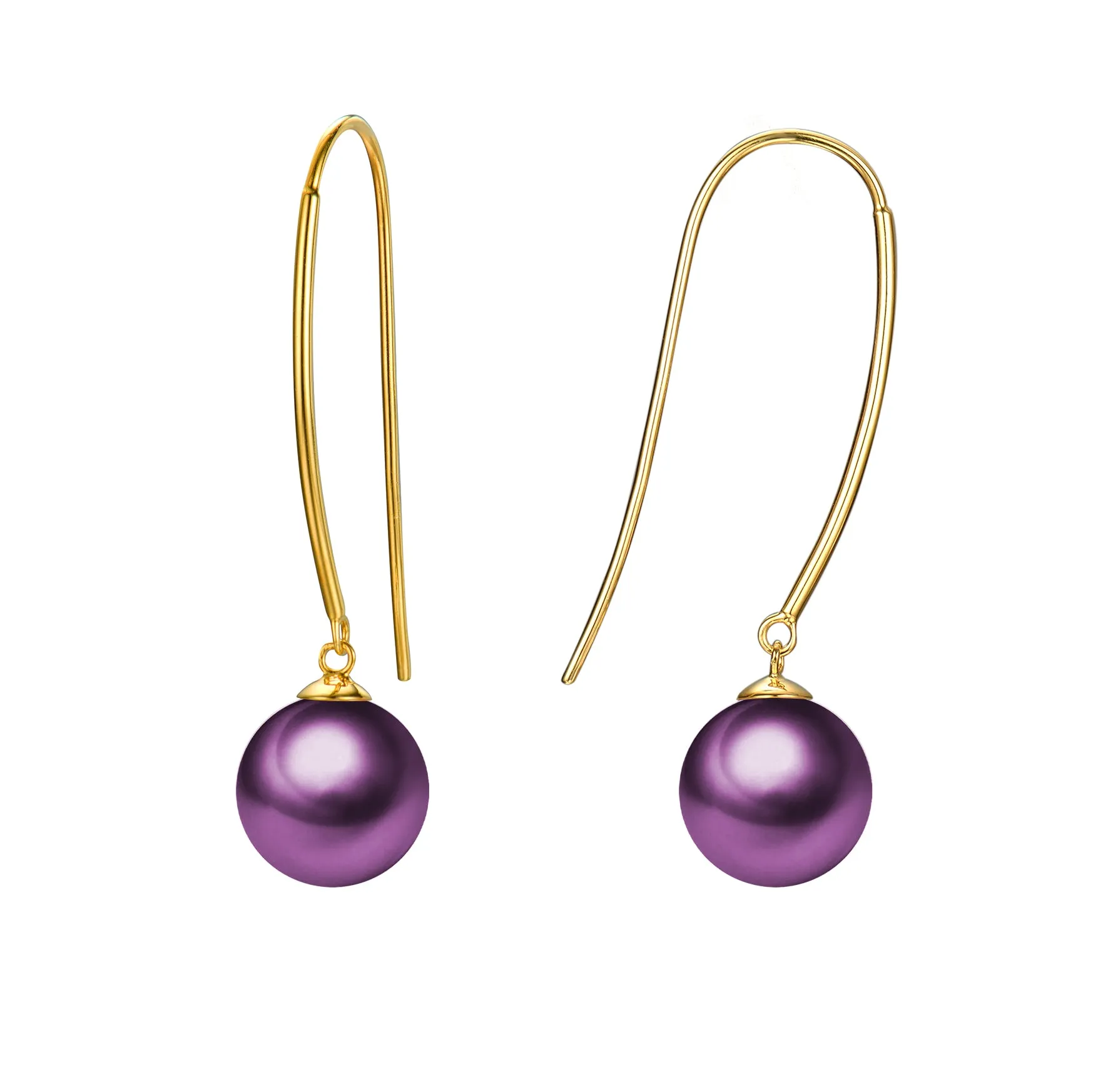 G18k Contemporary Pearl Hook Earrings