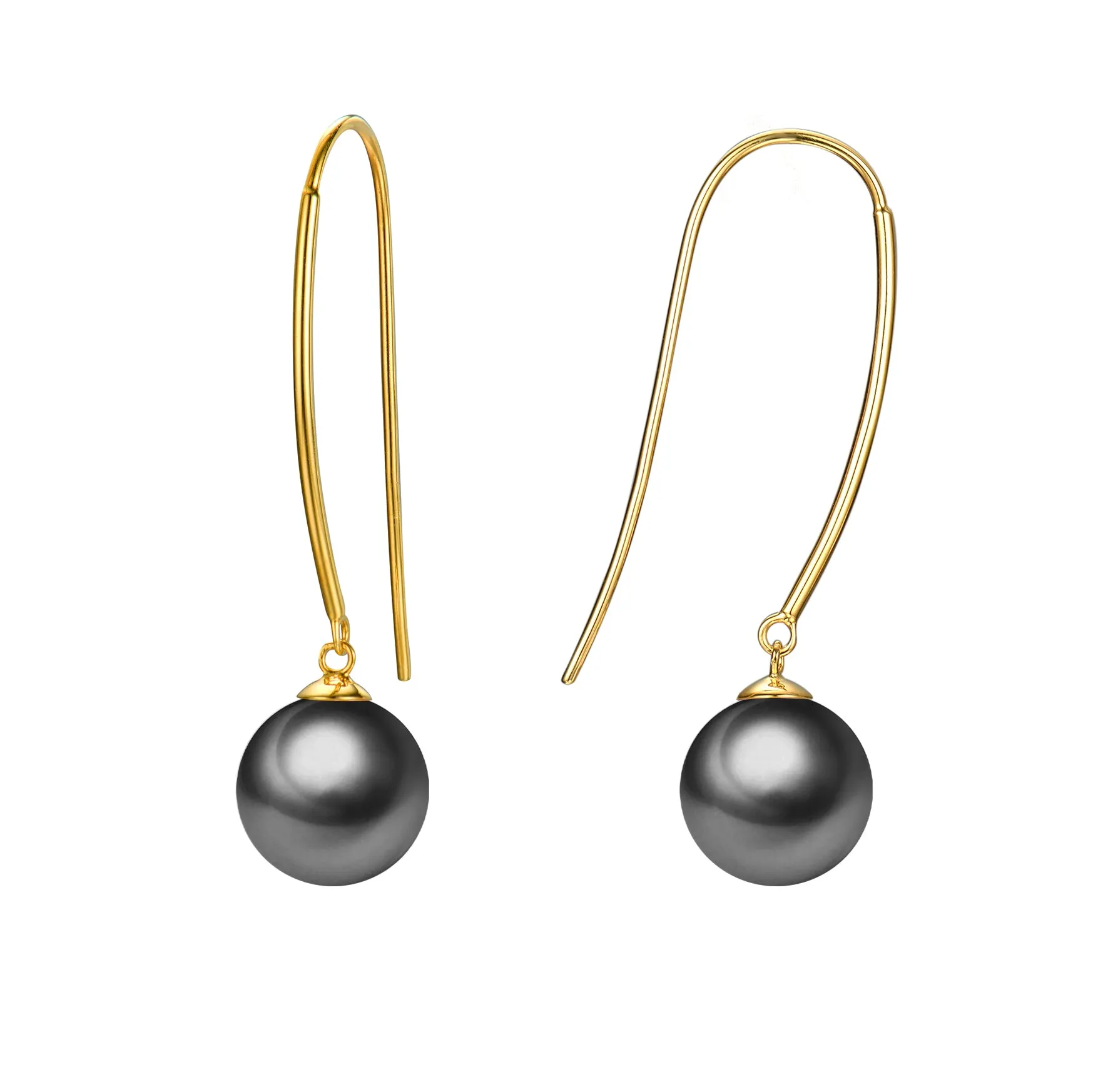 G18k Contemporary Pearl Hook Earrings