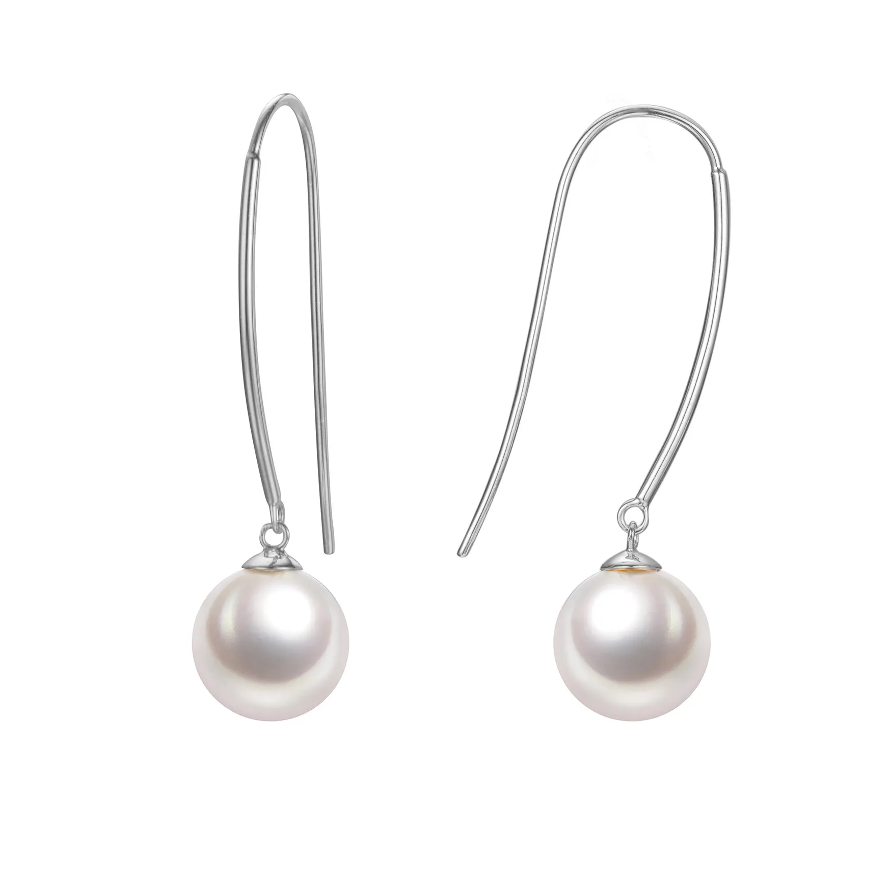 G18k Contemporary Pearl Hook Earrings