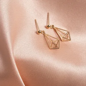 Geometric Drop Earrings | 9ct Gold
