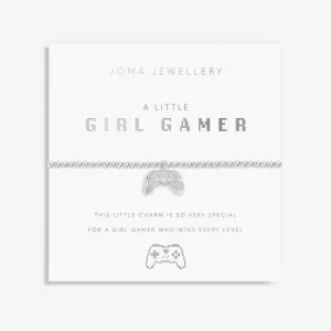 Girl Gamer Silver 15.5cm Stretch Bracelet C679