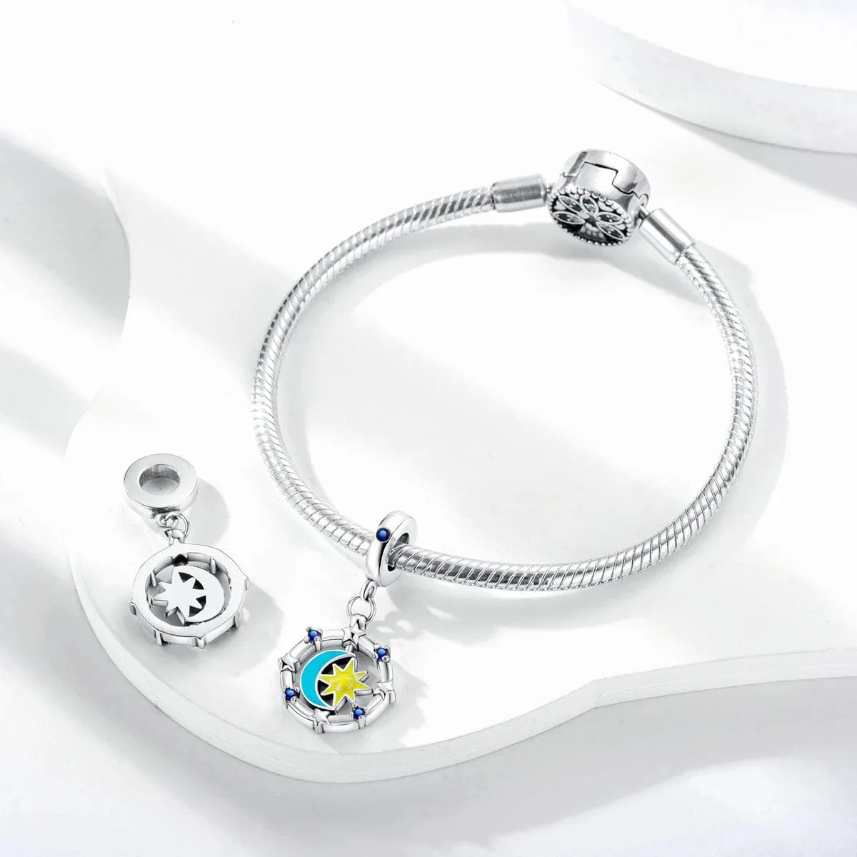 Glow in the Dark Luminous Moon and Sun Spinner Dangle Charm