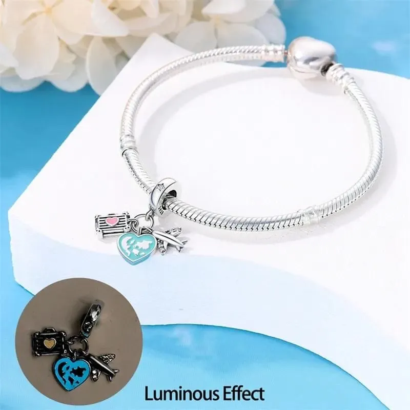 Glow in the Dark Luminous Travel Plane & Luggage Dangle Charm