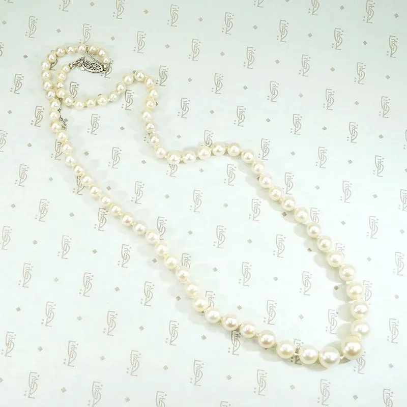 Glowing Matinee Length Strand of Vintage Pearls