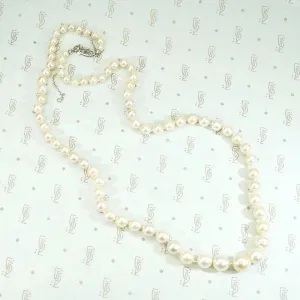 Glowing Matinee Length Strand of Vintage Pearls