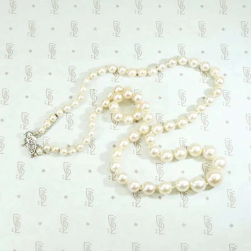 Glowing Matinee Length Strand of Vintage Pearls