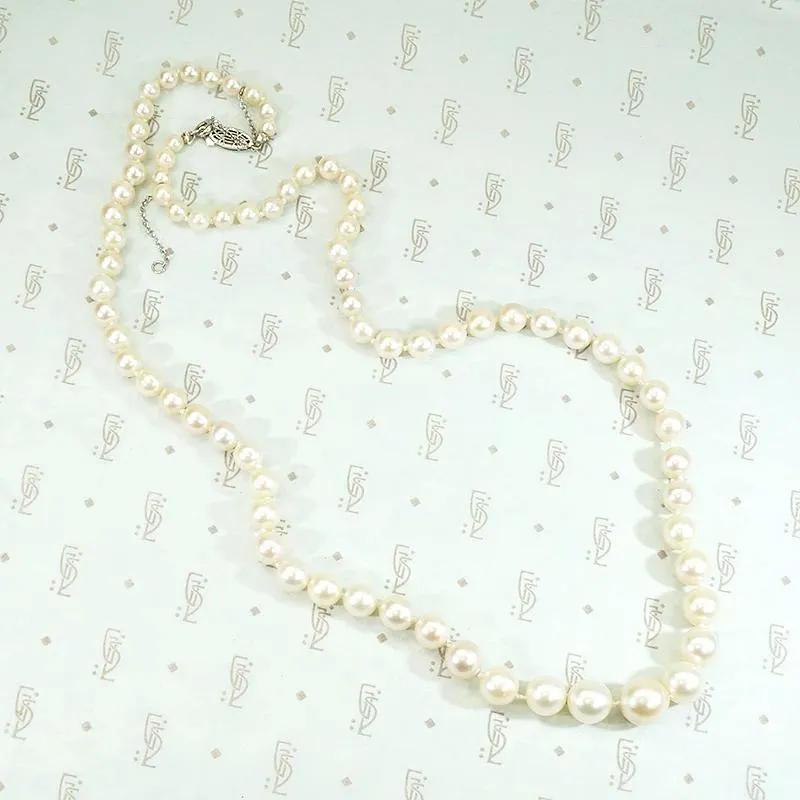 Glowing Matinee Length Strand of Vintage Pearls