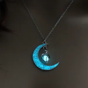 Glowing Pendant Necklaces with Silver-Plated Chain