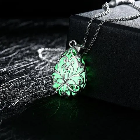 Glowing Waterdrop Crystal Necklace