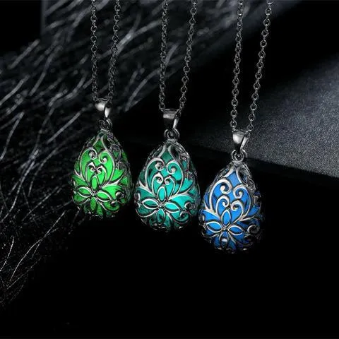 Glowing Waterdrop Crystal Necklace
