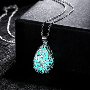 Glowing Waterdrop Crystal Necklace
