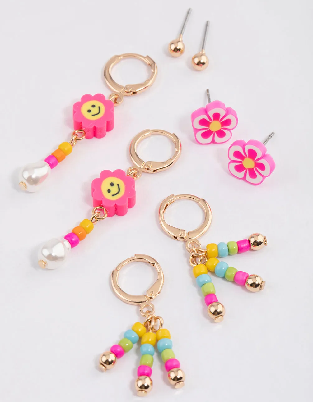 Gold & Smiley Sunflower Ear Stack