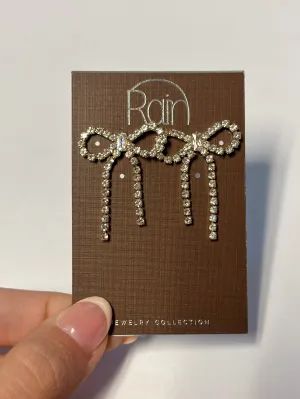 Gold Crystal Bow Post Earring
