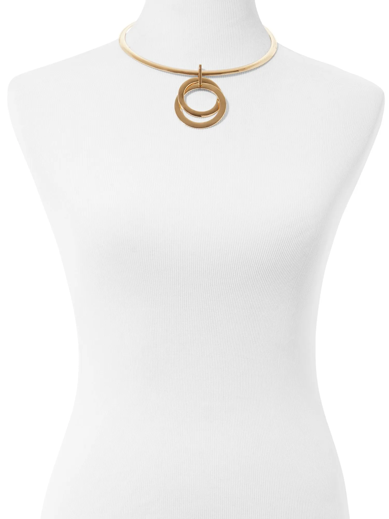 Gold Double-Ring Choker Necklace