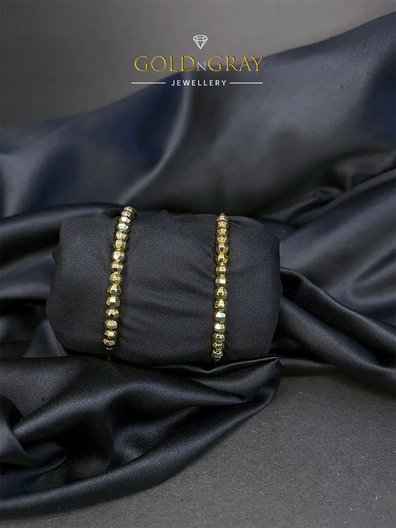 Gold Italian Charm Bangle Pair for Women