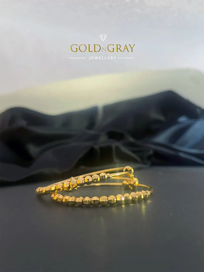 Gold Italian Charm Bangle Pair for Women