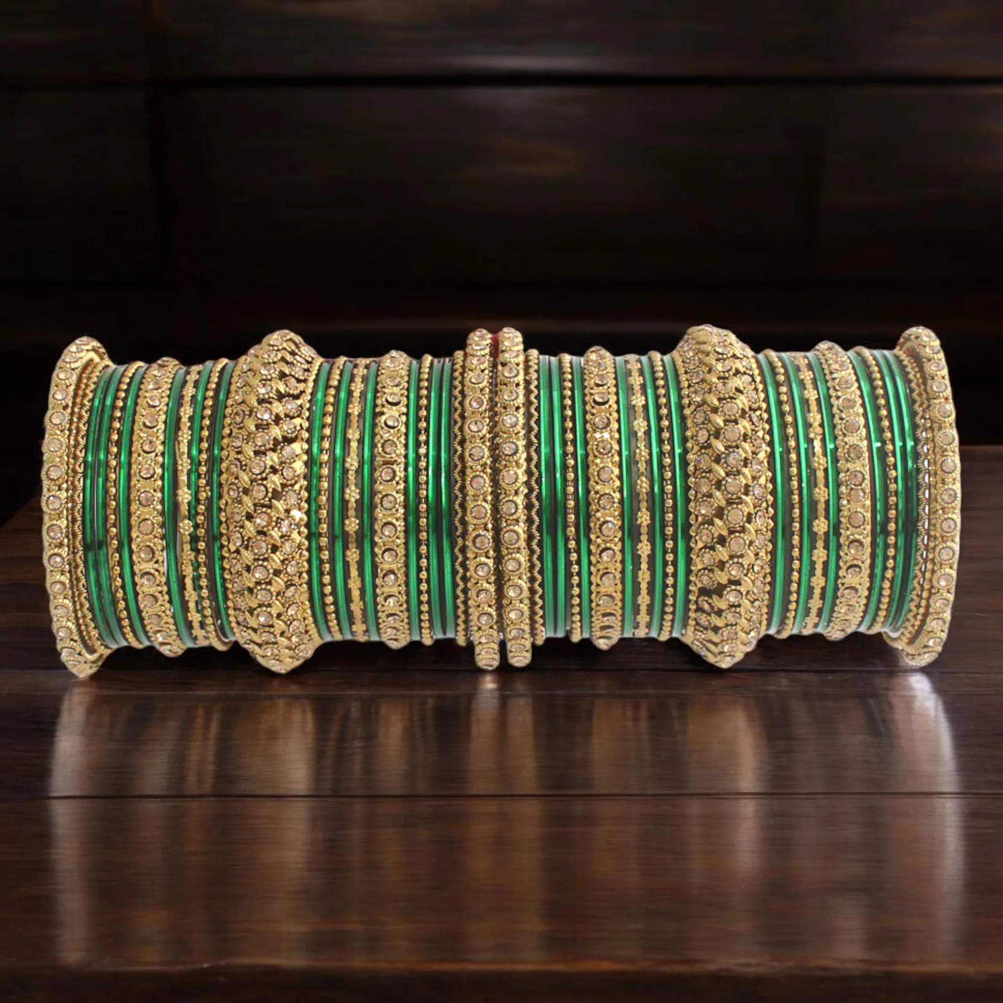 Gold Plated Festive Celebrity Inspired Bangles Chura Set, Gold Plated Bangles Set, Indian Chura Set, Pakistani Bangles Set, Bollywood Inspired Chooda Set, Wedding Bangles Set