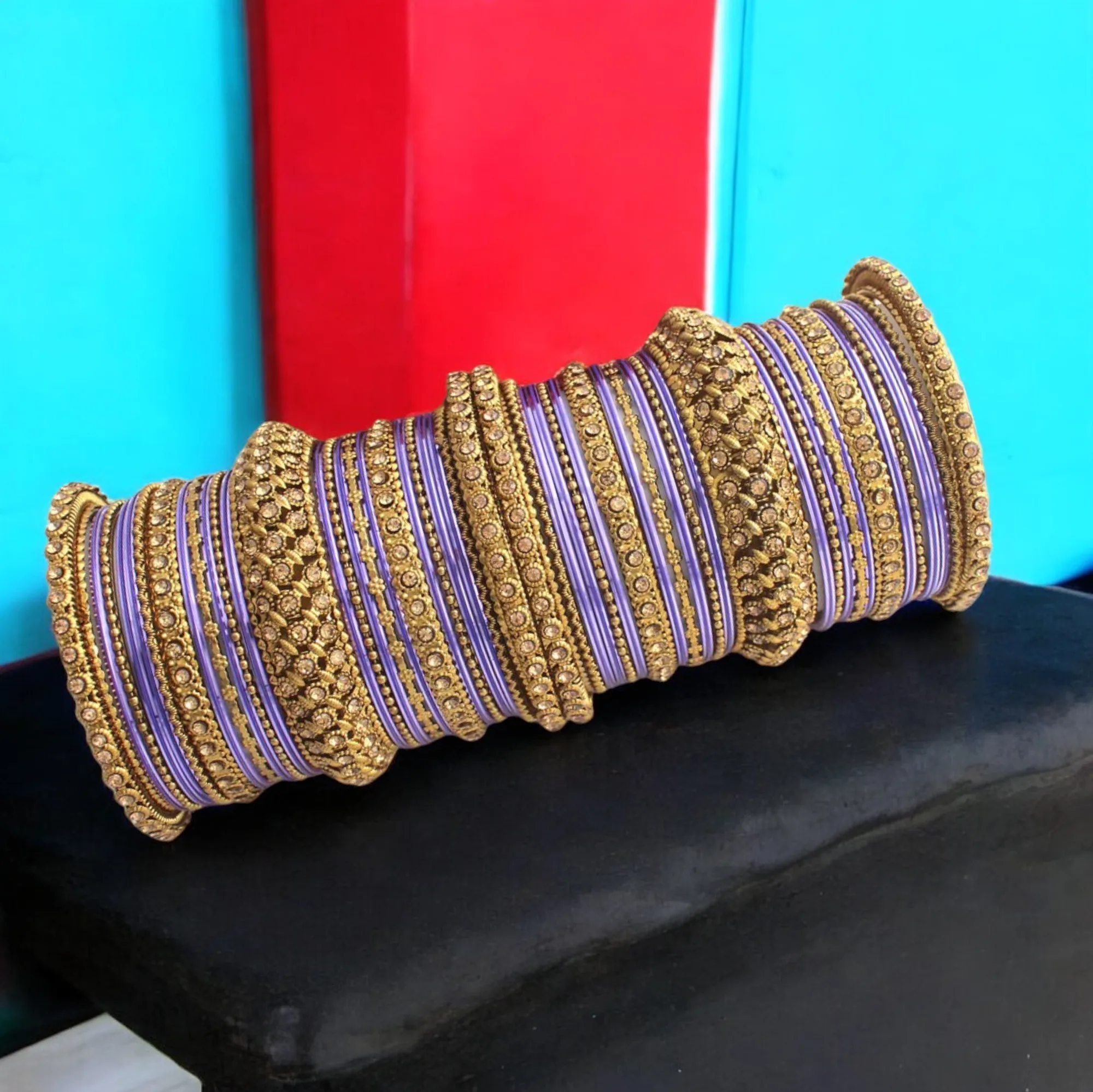 Gold Plated Festive Celebrity Inspired Bangles Chura Set, Gold Plated Bangles Set, Indian Chura Set, Pakistani Bangles Set, Bollywood Inspired Chooda Set, Wedding Bangles Set