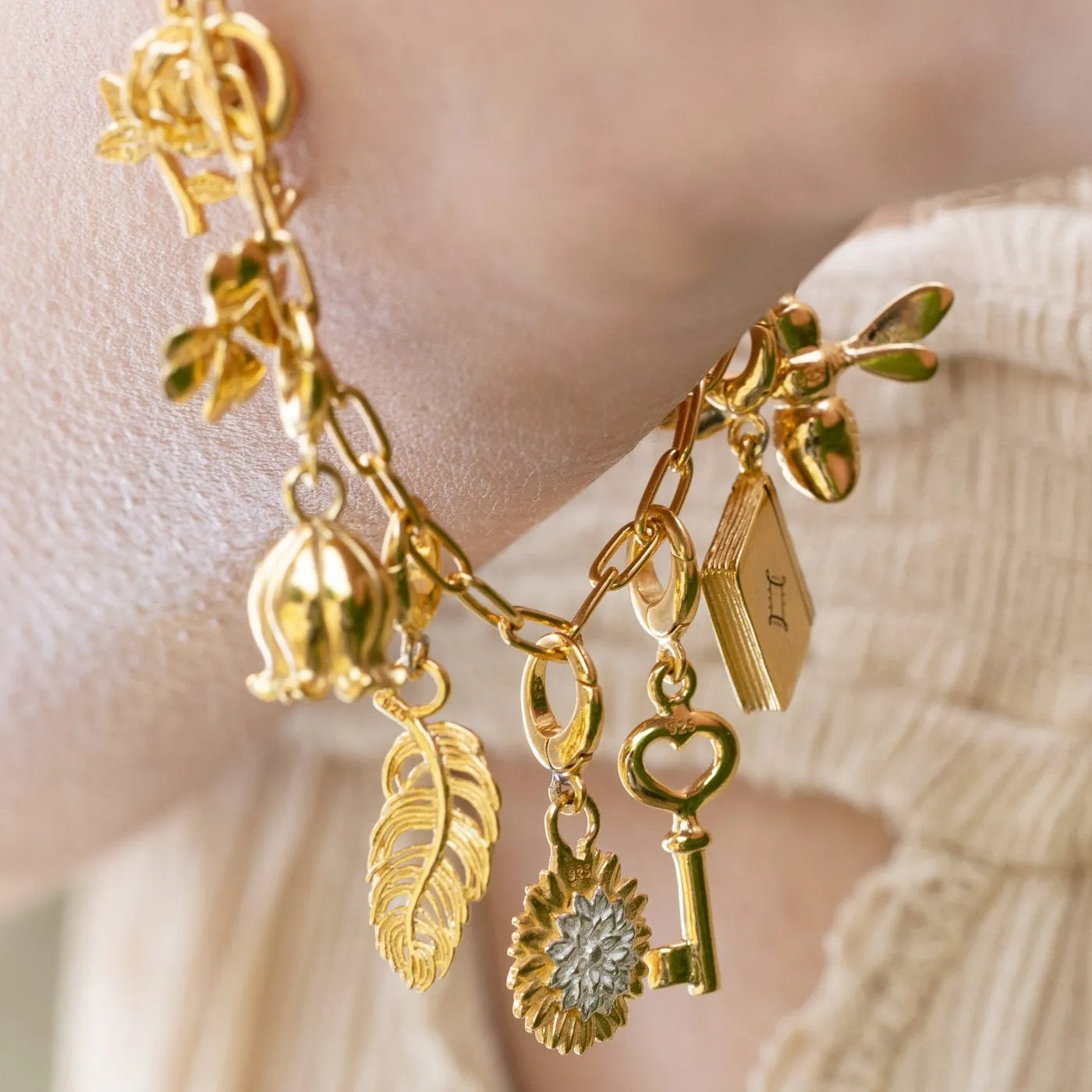 Gold Plated Story Book Charm