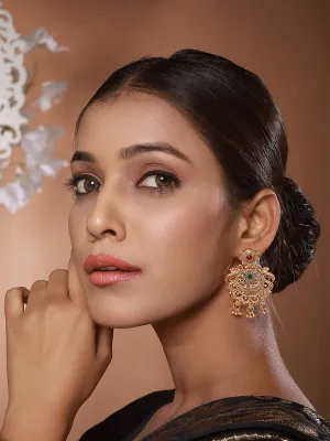 Gold-Toned Contemporary Jhumkas Earrings