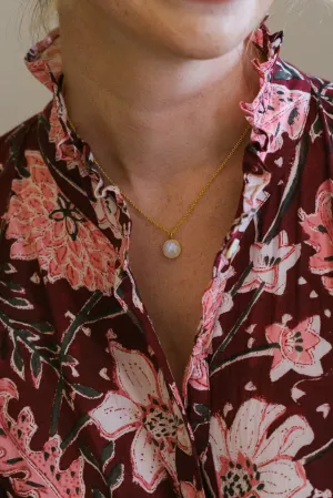 Gold Vermeil Necklace with Rainbow Moonstone