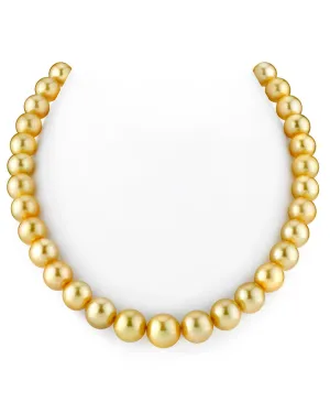 Golden South Sea Pearl Necklace, 10.0-12.0mm - AAAA Quality