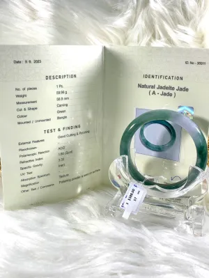 Grade A Natural Jade Bangle with certificate #36911