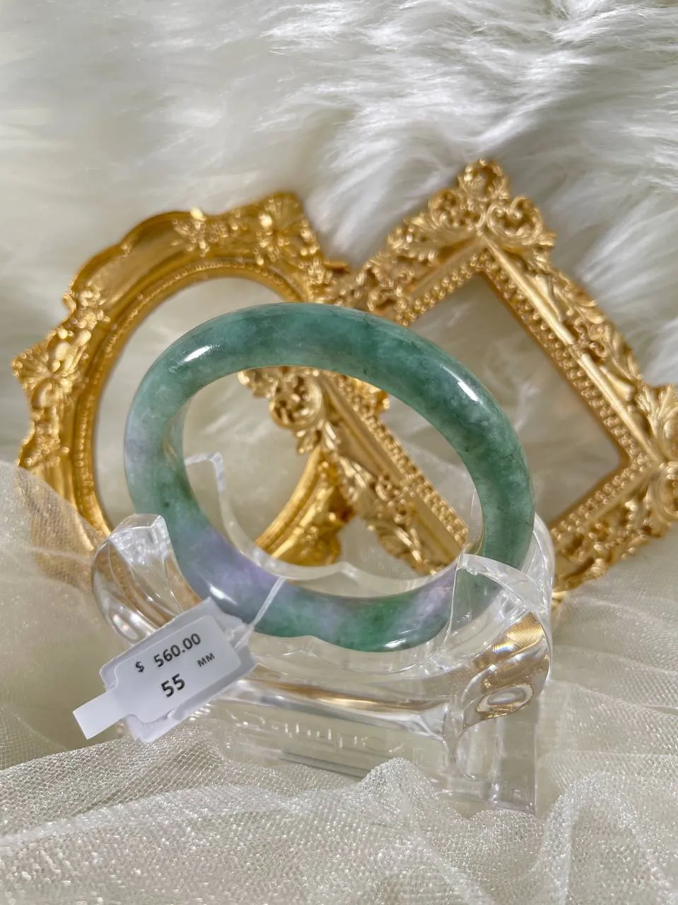 Grade A Natural Jade Bangle with certificate #36920