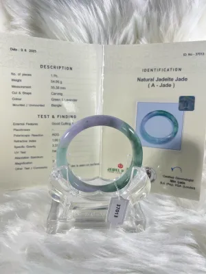 Grade A Natural Jade Bangle with certificate #37013