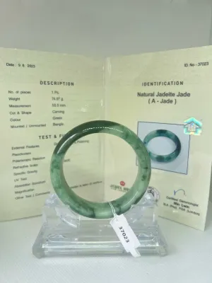 Grade A Natural Jade Bangle with certificate #37023