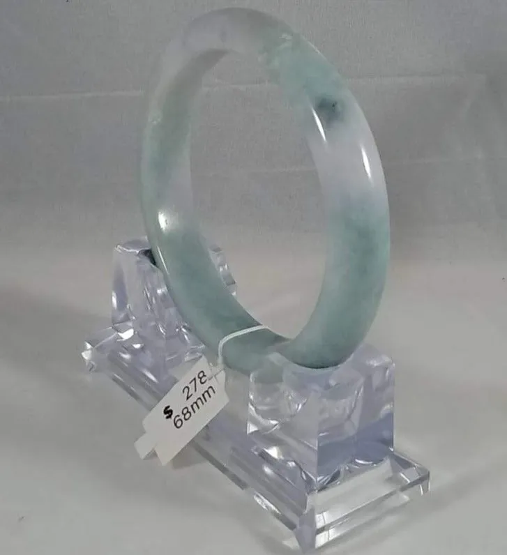 Grade A Natural Jade Bangle with certificate #6335
