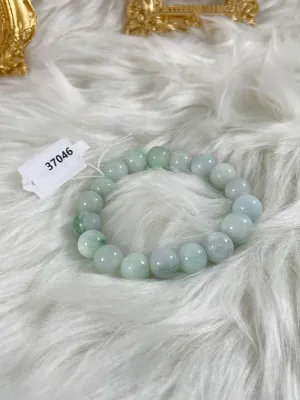 Grade A Natural Jade Beaded Bangle with certificate #37046