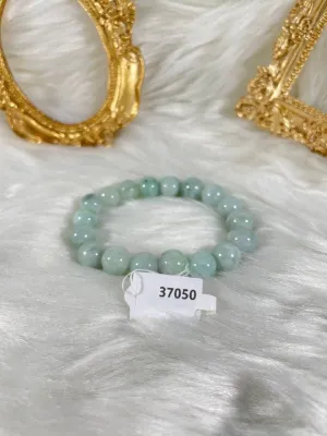 Grade A Natural Jade Beaded Bangle with certificate #37050