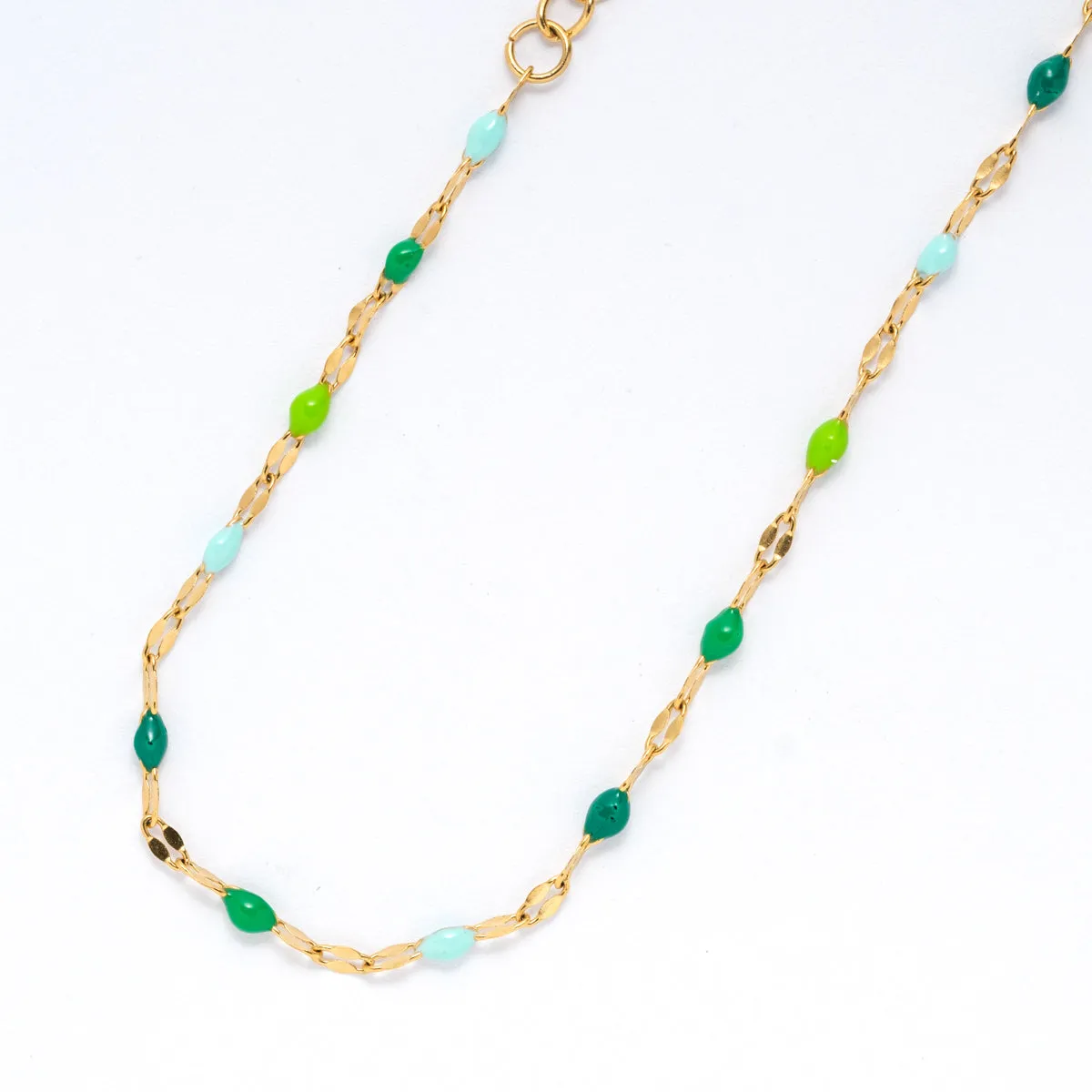 Green Beads Gold Bracelet